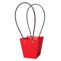 Сумка-трапеция с пластиковыми ручками 12*8*12cm, цв. Красный (уп 10шт)