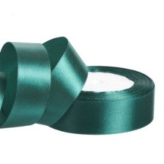 Лента атласная 2,5см*25ярд изумрудная