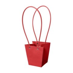 Сумка-трапеция с пластиковыми ручками выбитая 9*6,5*10cm, цв. красный