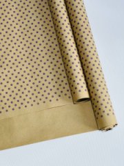 Крафт бумага Горох фиолетовый цв. на коричневом фоне 720мм/60гр/60мкр/10м± 5%