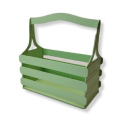 Декоративный ящик из фанеры реечный прямоугольный 250*125 h255 весенняя зелень