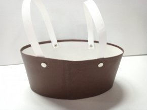 Коробка сумка Овал с 2 ручками шоколадный