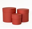 Коробки круглые набор из 3х (10*10/13,5*13,5/15*15)  красный