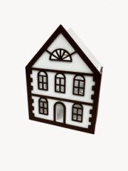 Кашпо Домик 170/230/85 белый декор коричневый