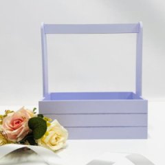 Декоративный ящик прямоугольный декор Рейки 245*125 h270 Лаванда