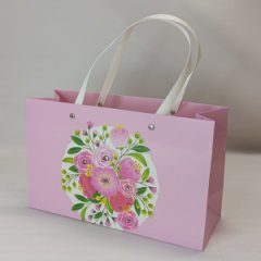 Пакет подарочный Флора, 28*17*10см, розовый
