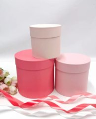 Коробки круглые набор из 3х (13*13/16*16/18*18) разноцветный Розовый