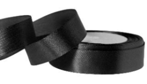Лента атласная 2/25 черный