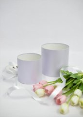 Коробки круглые набор из 2х (13*13/16*16) Majestic Белый перламутр