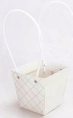 Пакет подарочный тисненый, 13*9.5*15.5 см белый