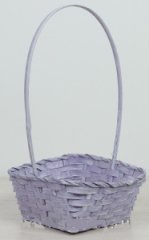 Корзина плетеная (бамбук), D21.6*21.6*10/38 см. фиолетовый