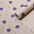 Крафт бумага Божья коровка фиолетовый цв. на коричневом 70 см*8,5 ярд ± 5%