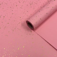 Пленка матовая Крапление розовый персик/золото 58см*10м±5% 65мкм