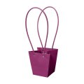 Сумка-трапеция с пластиковыми ручками выбитая 9*6,5*10cm, цв. пурпурный