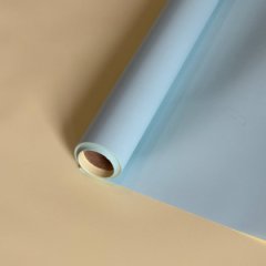 Пленка матовая двухсторонняя небесно-голубой/сливочно желтый 58см*10м±5% 65мкм