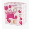 Пакет подарочный Розовые сердца 2 32*26*12см, розовый