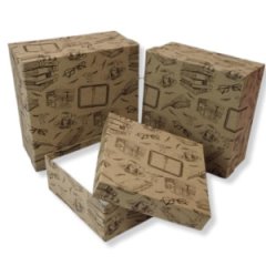 Набор коробок картон 3в1 квадрат 15,5*15,5*6,5/19*19*9,5см нейтральный - книжный мир 20А7-МФ_2-002