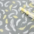 Пленка прозрачная двухцветная Перья белый/сливочно желтый 68см*200гр ± 5%