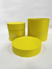 Коробки круглые Набор из 2х (13*13/16*16) с тиснением Для учителя желтый