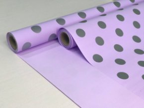 Пленка матовая 2-х сторонняя с рисунком нежная сирень-горох серебро 580мм/10м*55мкр