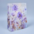 Пакет подарочный Цветочная акварель 8, 40*30*12см (уп 12шт)
