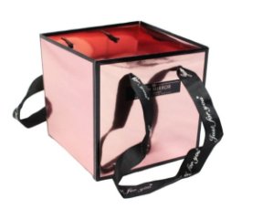 Пластиковая сумка Mirror 18*18*18 см 10шт/уп, цв. Розовое золото