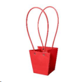 Сумка-трапеция с пластиковыми ручками 9*6,5*10cm, цв. Красный