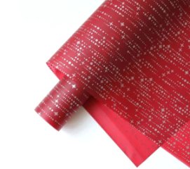 Упаковочный материал Звездное сияние 55 мкр, 58х58 см, 20 лист/упак, винный