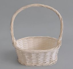 Корзина плетеная (ива), 25*17*11*30 см, 1 шт., белый