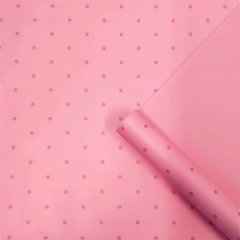 Пленка матовая однотонная Мелкий горошек розовый коралл/розовый щербет 48см*10м±5% 65мкм