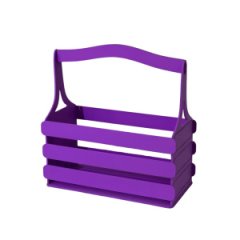 Декоративный ящик из фанеры реечный прямоугольный 250*125 h255 пурпурный