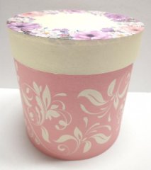 Коробка круглая (19*19) с рис. Цветы