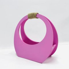 Кашпо сумка круглая маленькая 280*300*120 нежно розовый