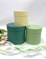 Коробки круглые набор из 3х (13*13/16*16/18*18) разноцветный Лайм