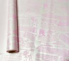 Матовая пленка двухсторонняя на втулке 50мкр Перламутр белый/Послание розовый 60см*10 ярд ± 5%