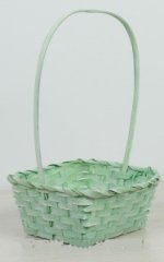 Корзина плетеная (бамбук), D21.6*21.6*10/38 см. зеленый