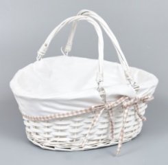 Корзина (ива) 1 шт, овал, 38*34*Н18, белый
