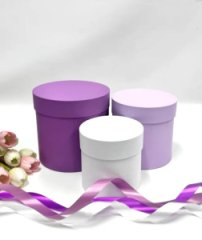 Коробки круглые набор из 3х (13*13/16*16/18*18) разноцветный Сирень