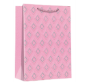 Пакет подарочный Серебрянные ромбы, 32*26*12см, розовый