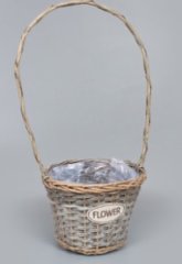 Корзина из ивы 26*18*55*17, круг, серый