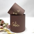Коробки круглые набор без крышек из 2х (13*13/16*16) капучино с тиснением 8 Марта