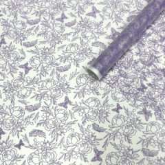 Пленка матовая Контурные пионы сиреневый 60см,50мкм,10м