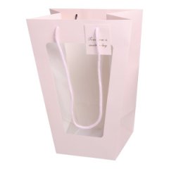 Пакет для цветов Окно 37х28х17cm, 10шт/уп, цв.розовый