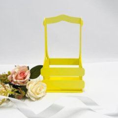 Декоративный ящик двухреечный квадратный 140*125*h240 Сливочно-желтый