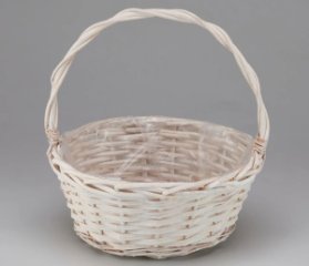 Корзина плетеная (ива), 30x14x33 1 шт., белый