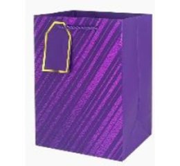 Пакет подарочный Металл диагональ, 32*26*12см, фиолетовый