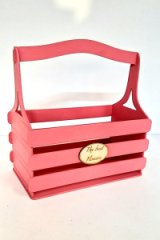 Декоративный ящик из фанеры реечный прямоугольный 250*125 h255 красный