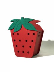 Кашпо Клубника красный  (17*15*8)