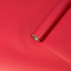 Пленка матовая Корея однотонная двухсторонняя красный коралл 48см*10м±5% 50мкр