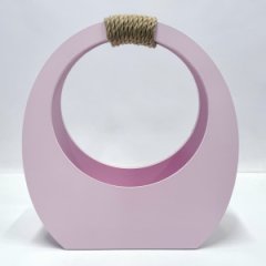 Кашпо сумка круглая большая 350*320*150 пастельно розовый